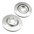 Pair Front Drilled Slotted Brake Rotors For Hyundai Sonata Kia Optima Coated