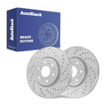 Front Drilled Slotted Brake Rotors Pair for Chevy, Equinox EV 2024-2025, AWD FWD