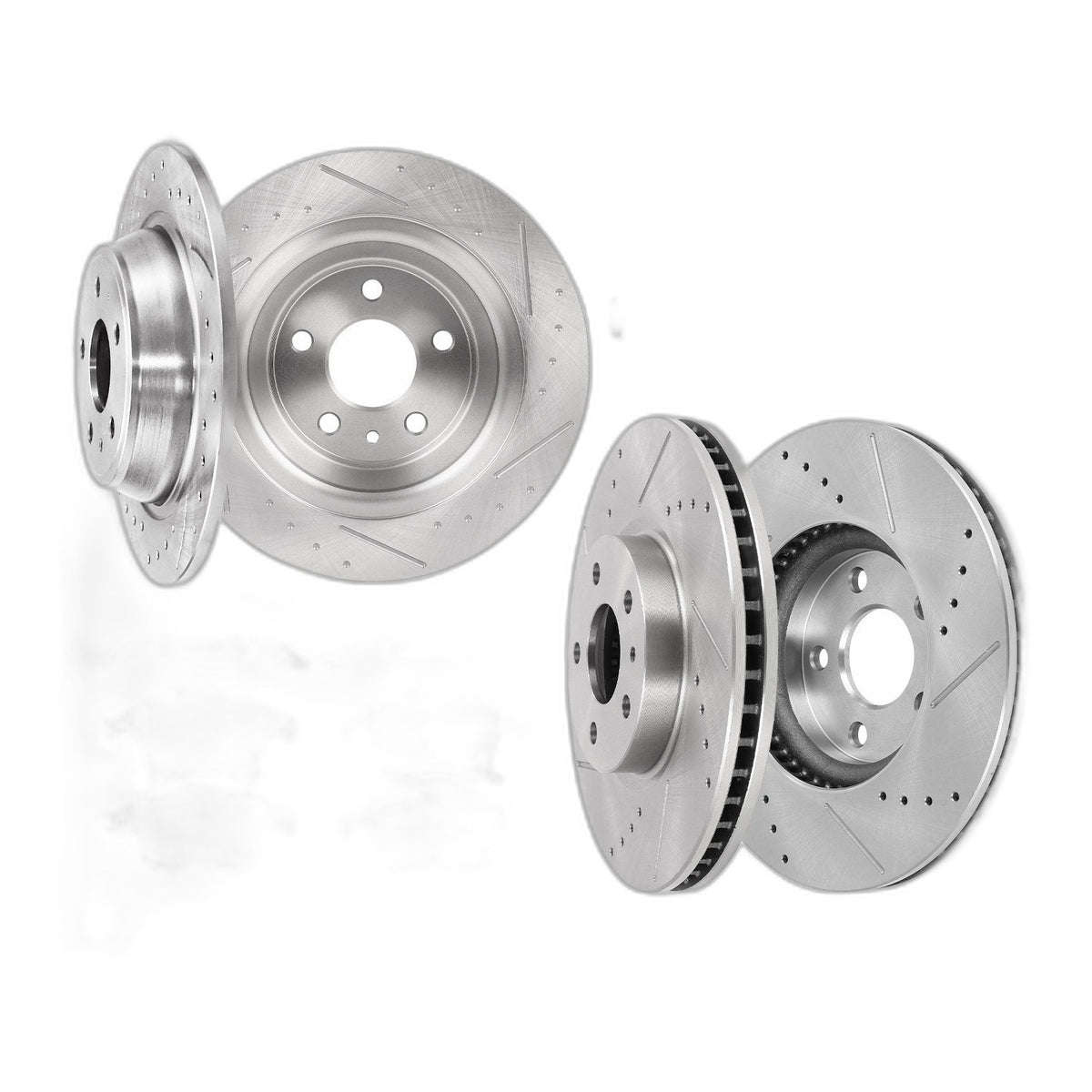Front and Rear Drilled Brake Rotors Ceramic Pads Kit for Ford Fusion Lincoln MKZ