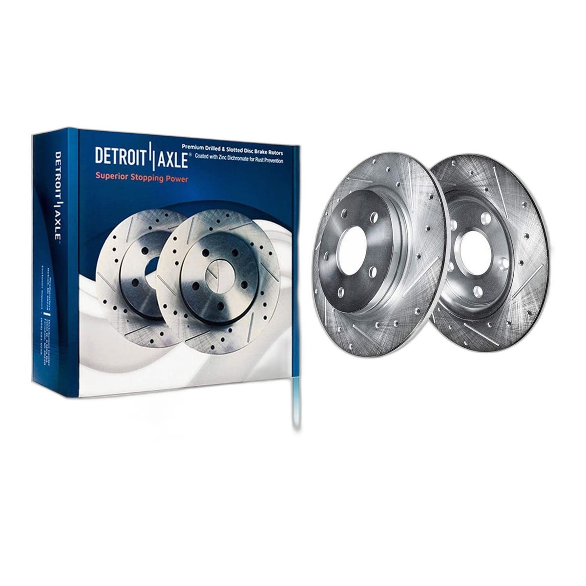Rear Drilled and Slotted Brake Rotors (Pair) S-54182x2