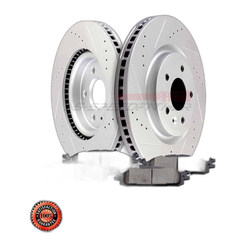 Front Brake Discs Rotors + Ceramic Pads Kit For Ford 11-16 Explorer; 11-14 Flex