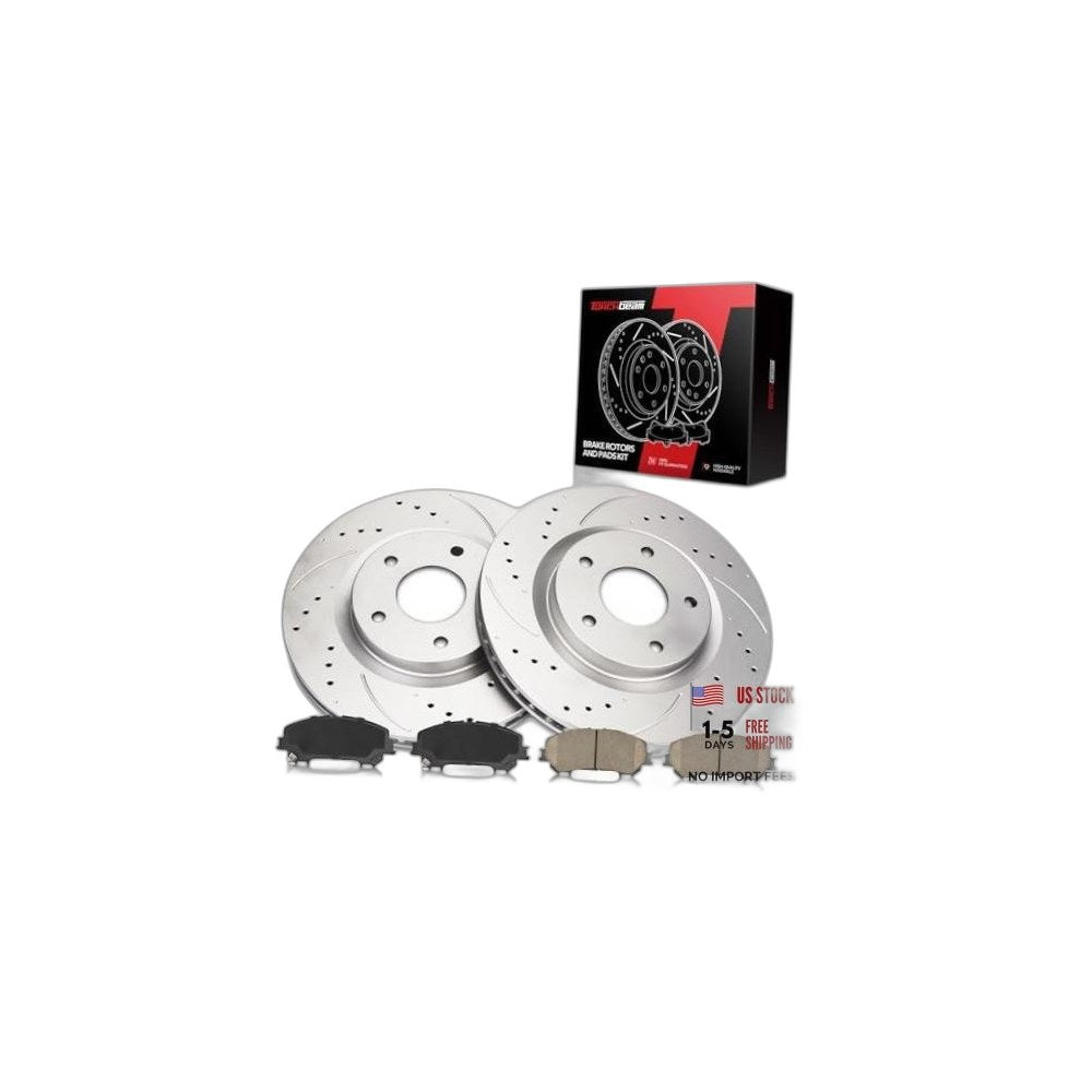 Front Brake Rotors and Pads kit 295.8mm Drilled & Slotted 31512 D1737