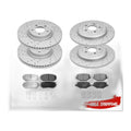 Front & Rear Drilled Rotors + Brake Pads for 2011 - 2014 Ford Edge Lincoln MKX