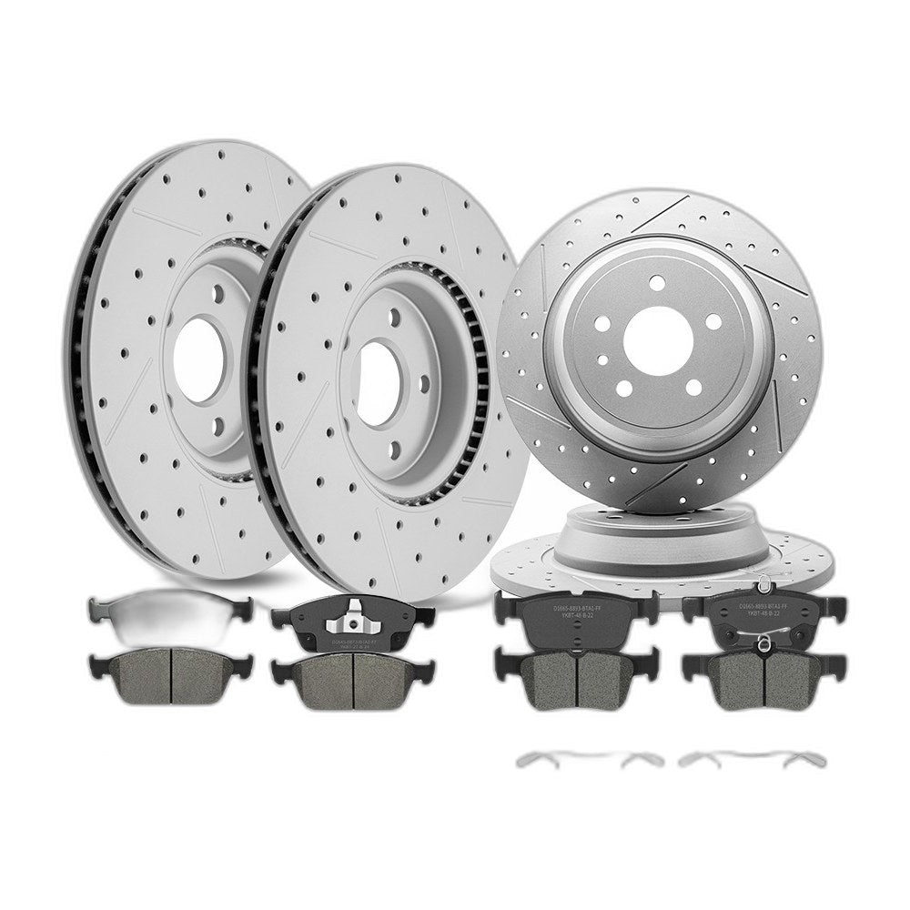 Front Rear Brake Rotors And Ceramic Pads for 2017-2019 Ford Escape Lincoln MKC