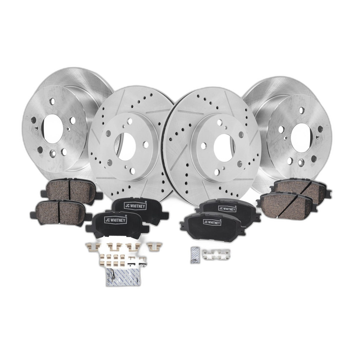 Front & Rear Brake Disc Rotors and Pads Kit For Toyota Camry 2005 2006