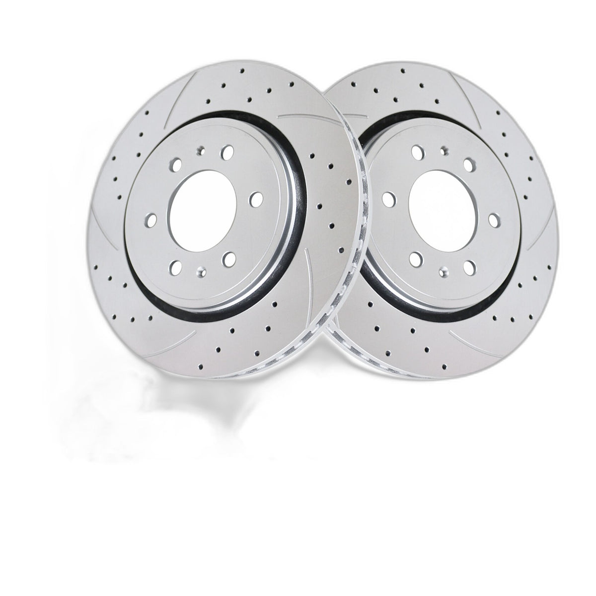 Drilled Slotted 350mm Front Brake Rotors and Ceramic Pads for Ford F-150 Brakes