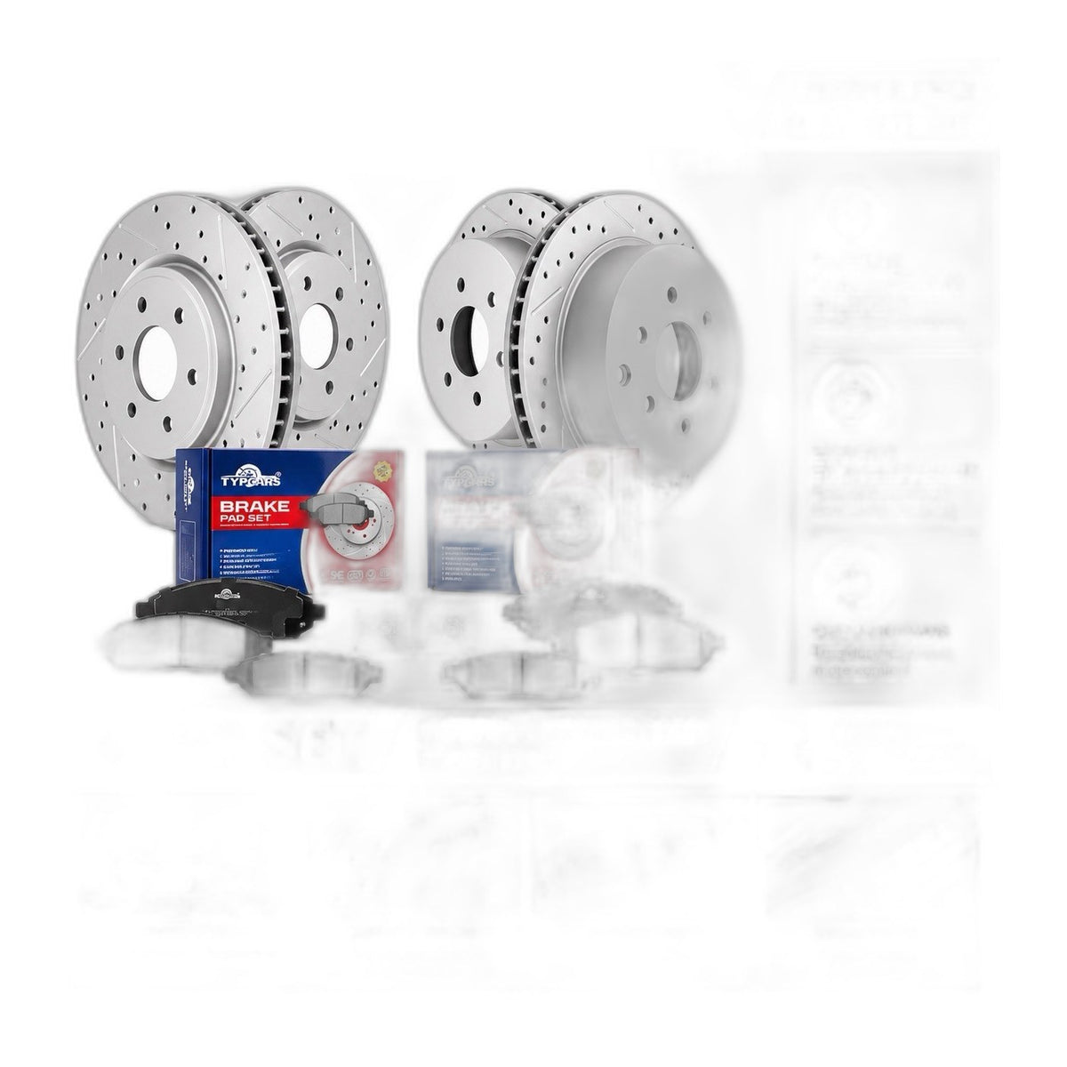 TYPCARS Front Rear Brake Kit Rotors Ceramic Pads Nissan Suzuki 4.0L 4PC