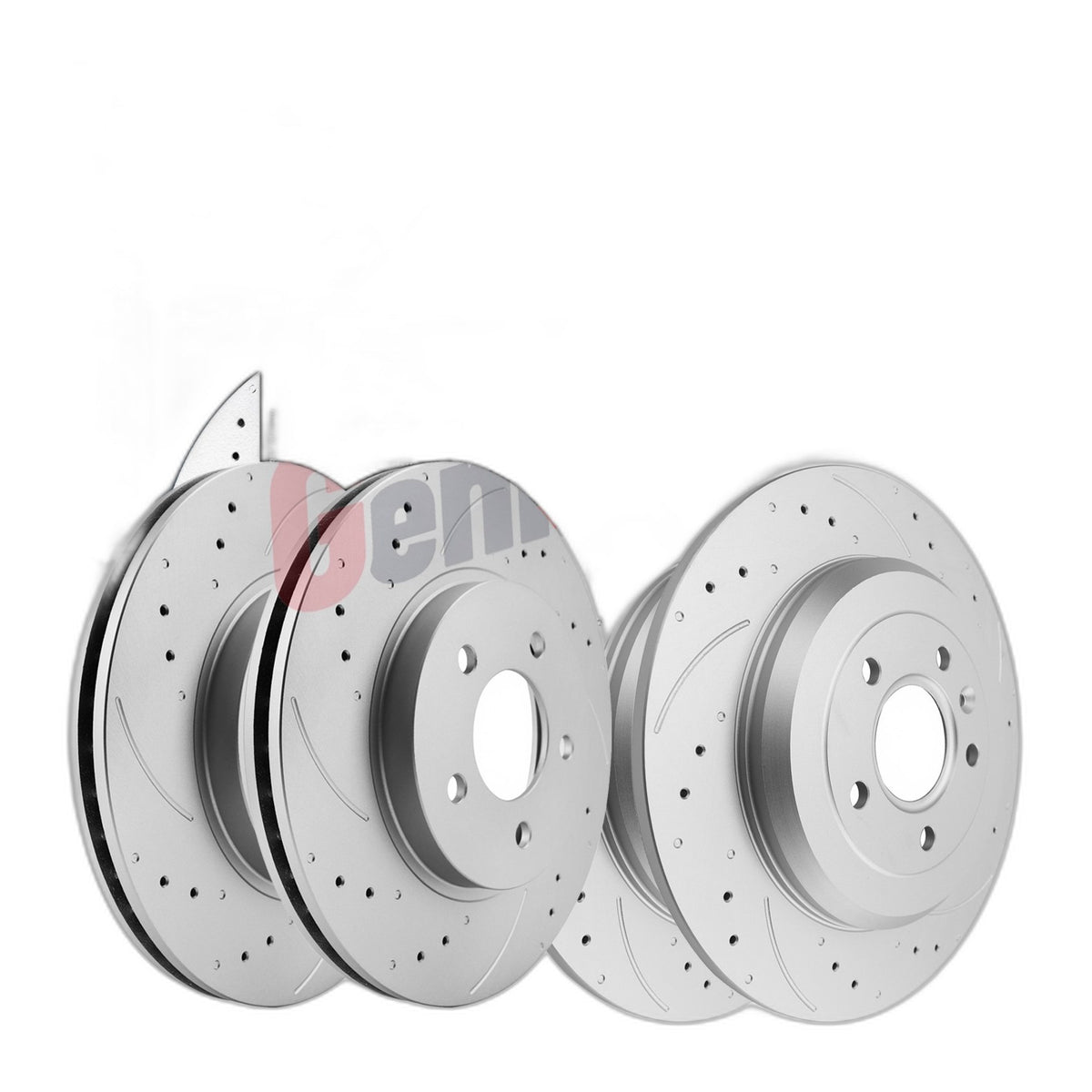 Front Rear Drilled Rotor Brake Pad for 2011 2012 2013 2014 Ford Edge Lincoln MKX