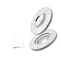 Front Brake Rotors and Brake Pads Ford Fusion Lincoln MKZ Slotted Drilled Brakes