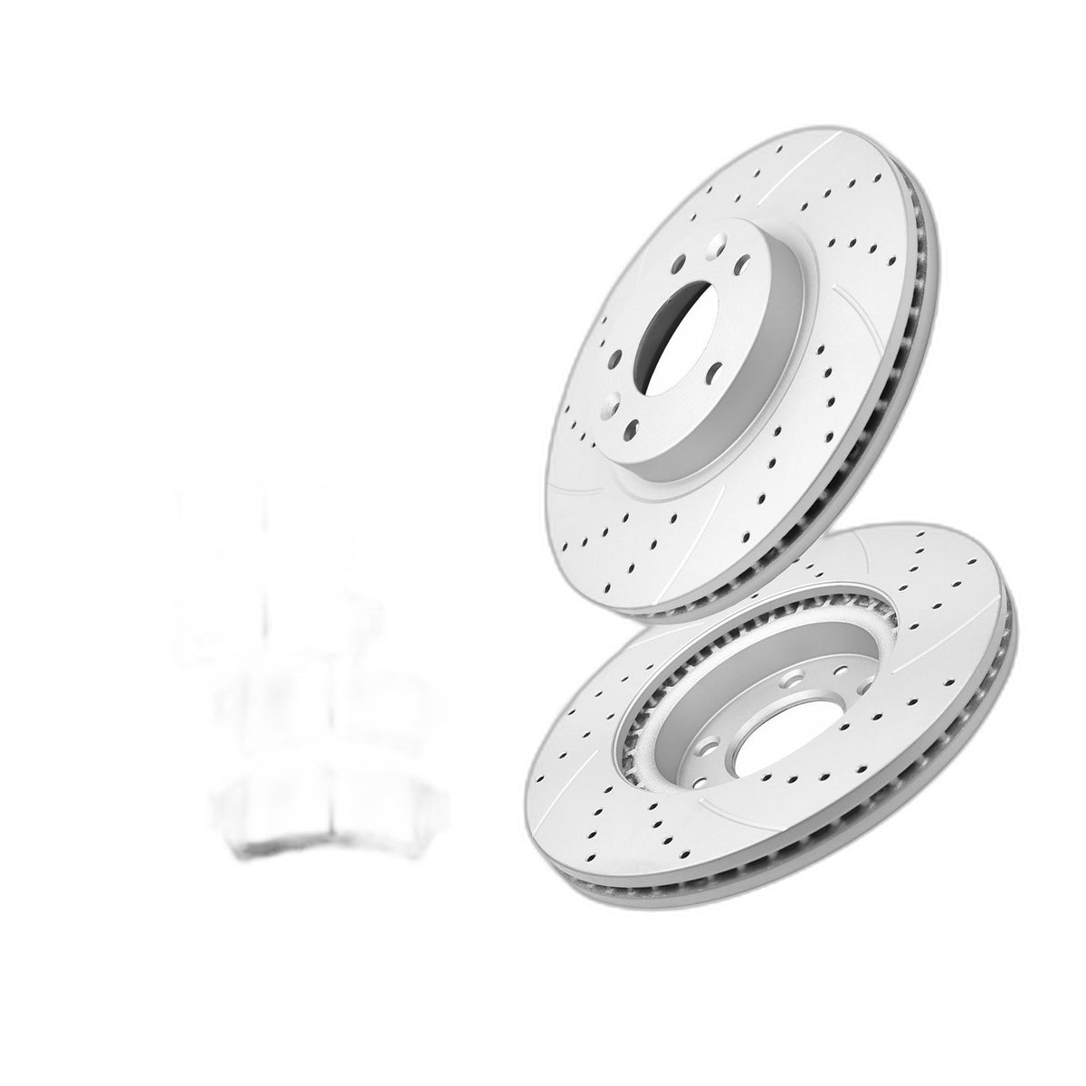 Front Brake Rotors and Brake Pads Ford Fusion Lincoln MKZ Slotted Drilled Brakes