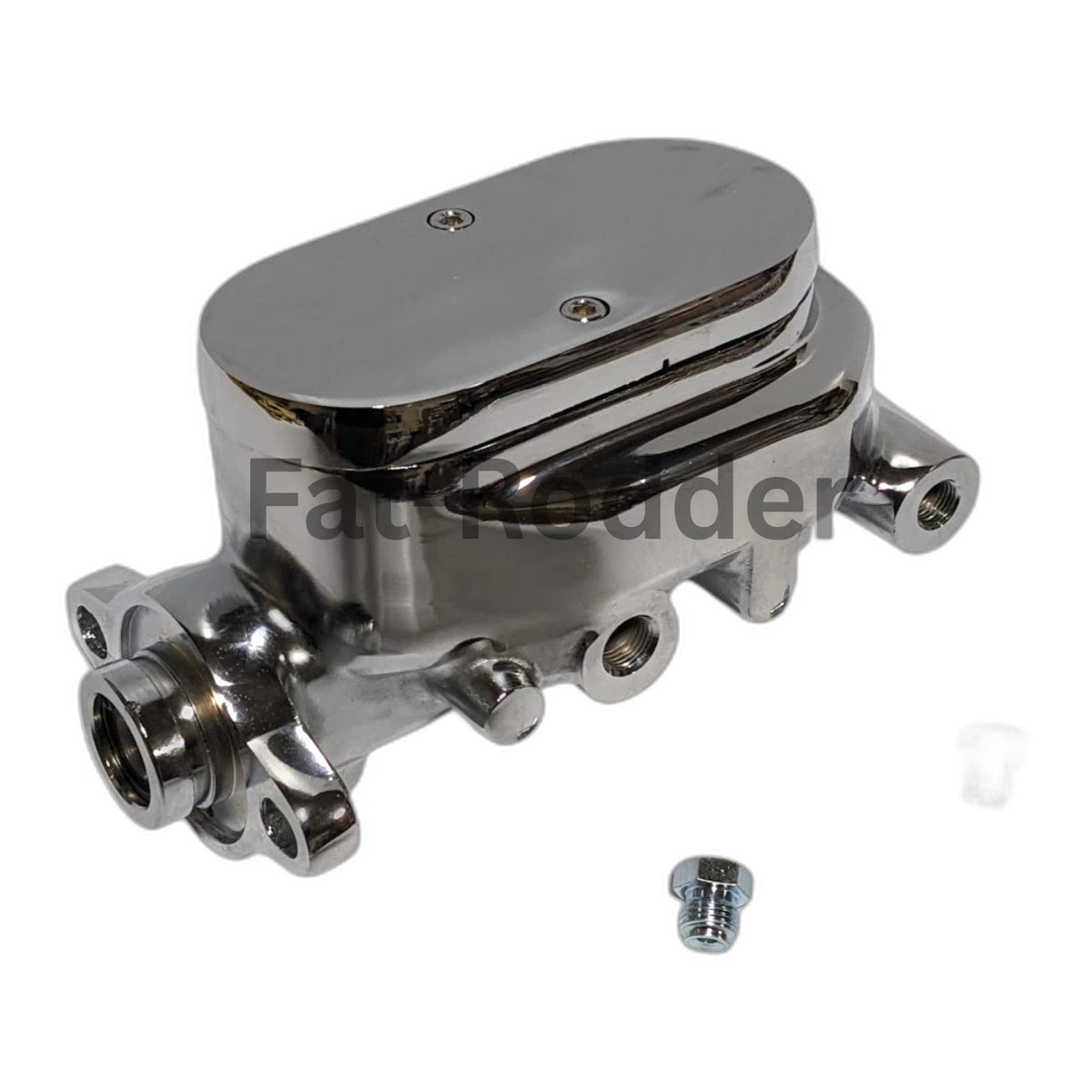 Universal CHROME Smooth Top Brake Master Cylinder Street Rod GM Chevy DISPLAY