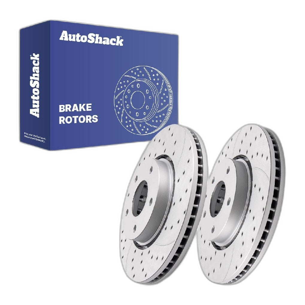 Front Drilled Slotted Brake Rotors Pair for Mazda, 6 2019-2021, FWD L4 2.5L