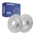 Front Drilled Slotted Brake Rotors Pair for Honda Accord 2009