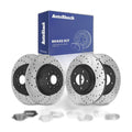 Front Rear Drilled Slotted Brake Rotors Ceramic Pads for Ford Edge 2014