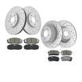 For 2015 - 2021 Kia Sedona Front Rear Disc Rotors Ceramic Brake Pads Kit
