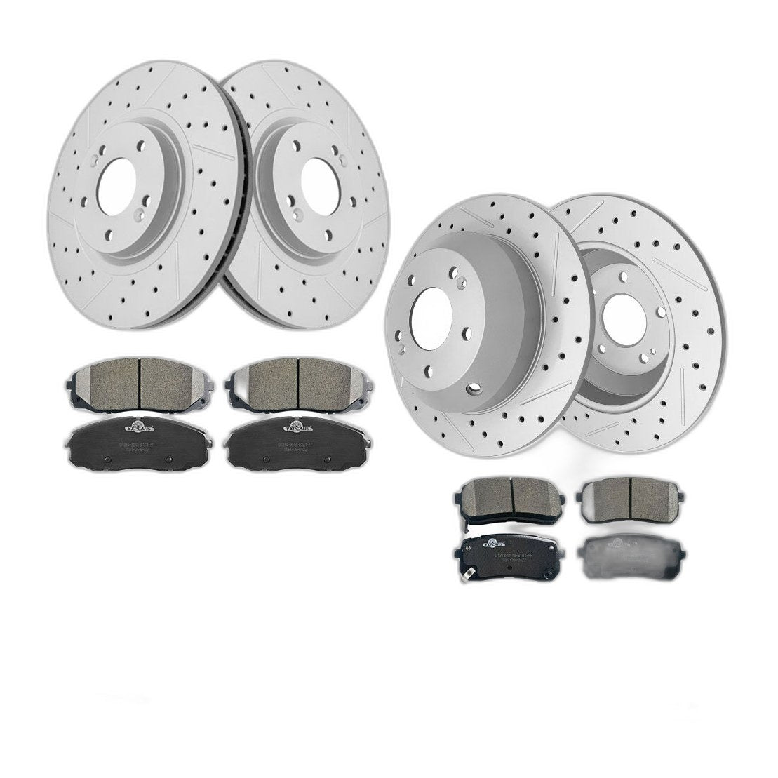For 2015 - 2021 Kia Sedona Front Rear Disc Rotors Ceramic Brake Pads Kit
