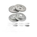 Front and Rear Brake Kit Drilled Slotted Rotors Pads For 2003-2008 Honda Pilot