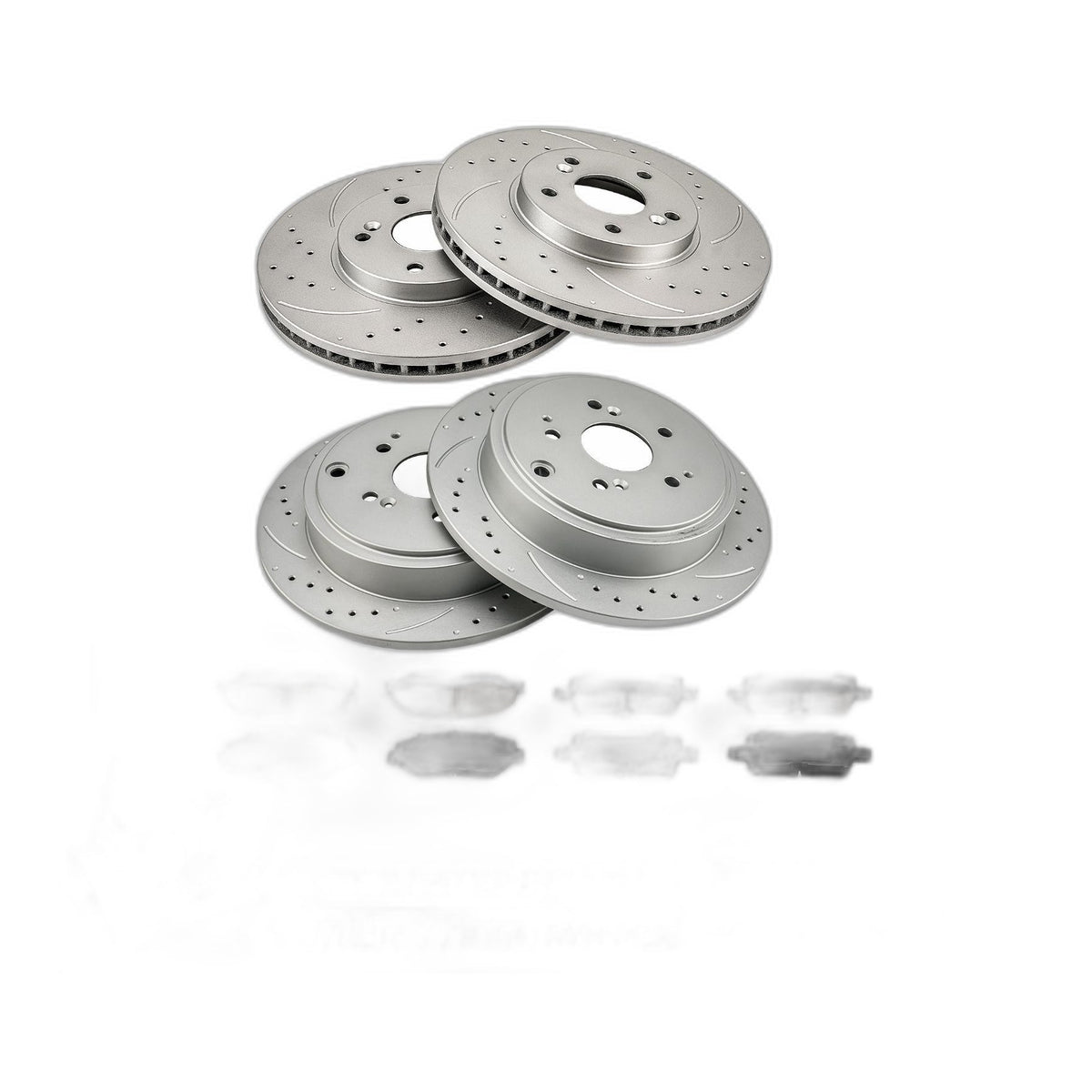 Front and Rear Brake Kit Drilled Slotted Rotors Pads For 2003-2008 Honda Pilot