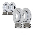 Front Rear Slotted Brakes and Rotors Brake Pads Kit for 2010-11 Ford F-150 6 Lug