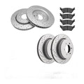 Front Rear Brake Rotors + Ceramic Pads for Ford F-150 with Manual Parking Brake