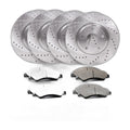 Front & Rear Drilled Brake Rotors + Pads for 2008-2012 2013 2014 Cadillac CTS