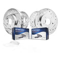 5-Lug Front & Rear Brake Pads Rotors for 2013-2019 Ford Fusion