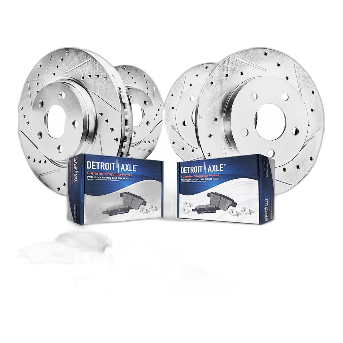 5-Lug Front & Rear Brake Pads Rotors for 2013-2019 Ford Fusion