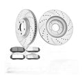 for 07-15 Lincoln MKX Ford Edge Front Drilled Disc Brake Rotors and Pads Kit