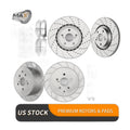 Front Rear Brake and Rotors Pads Kit for Lexus RX350 RX450h Drilled Slotted