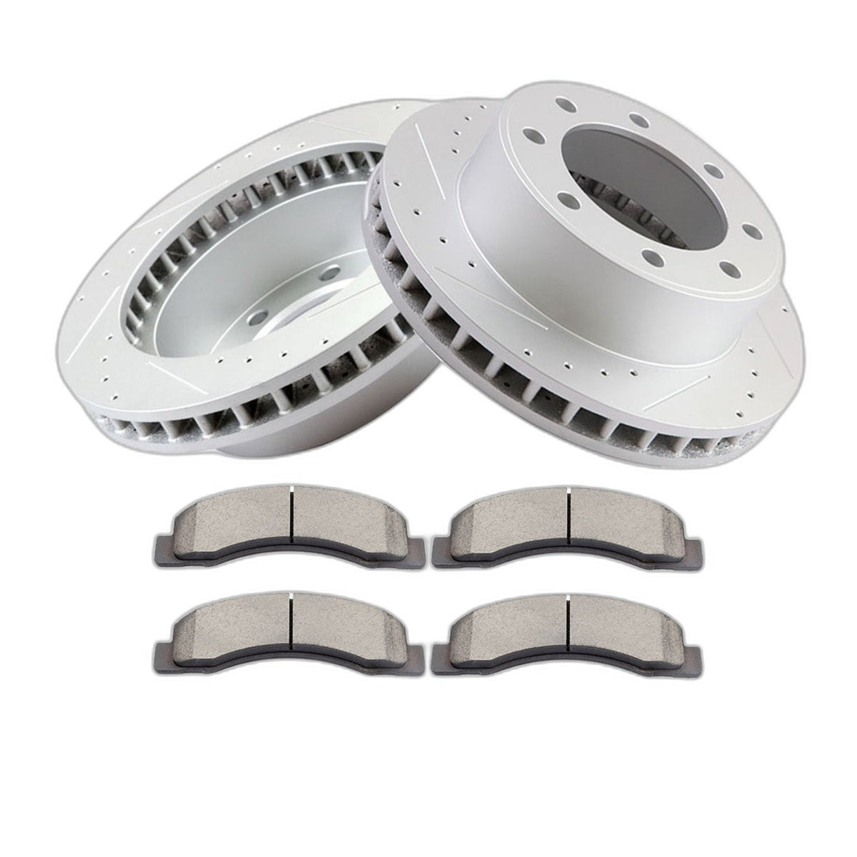 Front LH & RH Brake Pads And Rotors For 2000-2004 Ford F-250 F-350 Super Duty