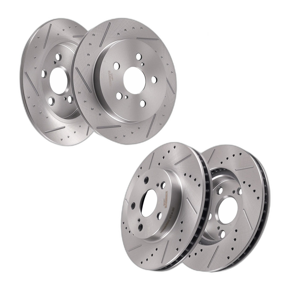 Front Rear Brake Rotors and Pads Kit for Toyota Prius 2012/Prius Plug-In 2012-15