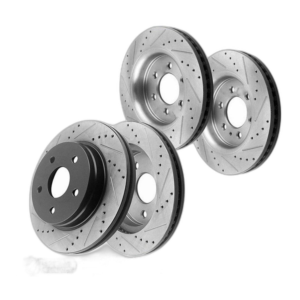 6 Lugs Front and Rear Drilled Rotors Ceramic Brake Pads for FORD F-150 2012-2020