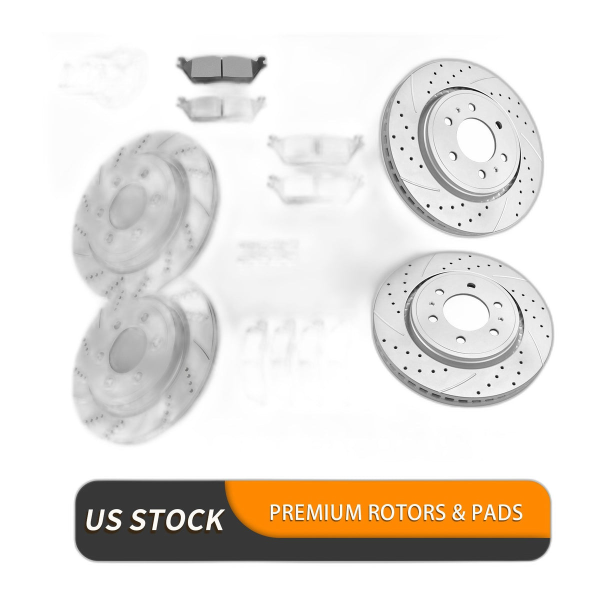 Front Rear Brake Rotors Pads Kits for 2018-2020 Ford F-150 Electric Parking