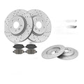 Front & Rear Drilled Rotors & Brake Pads for Ford Explorer Flex Taurus Lincoln