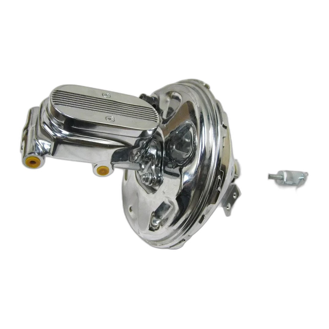 11" Chrome Power Brake Booster Kit + Finned Master Cylinder GM A F X Body