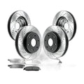 6 Lugs Front & Rear Disc Rotors Ceramic Brake Pads for 2012 - 2020 Ford F-150