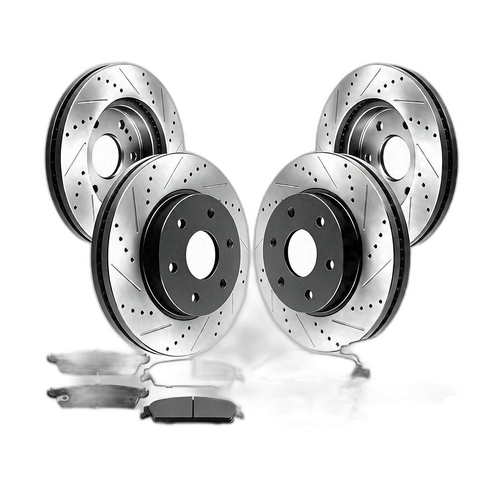 6 Lugs Front & Rear Disc Rotors Ceramic Brake Pads for 2012 - 2020 Ford F-150