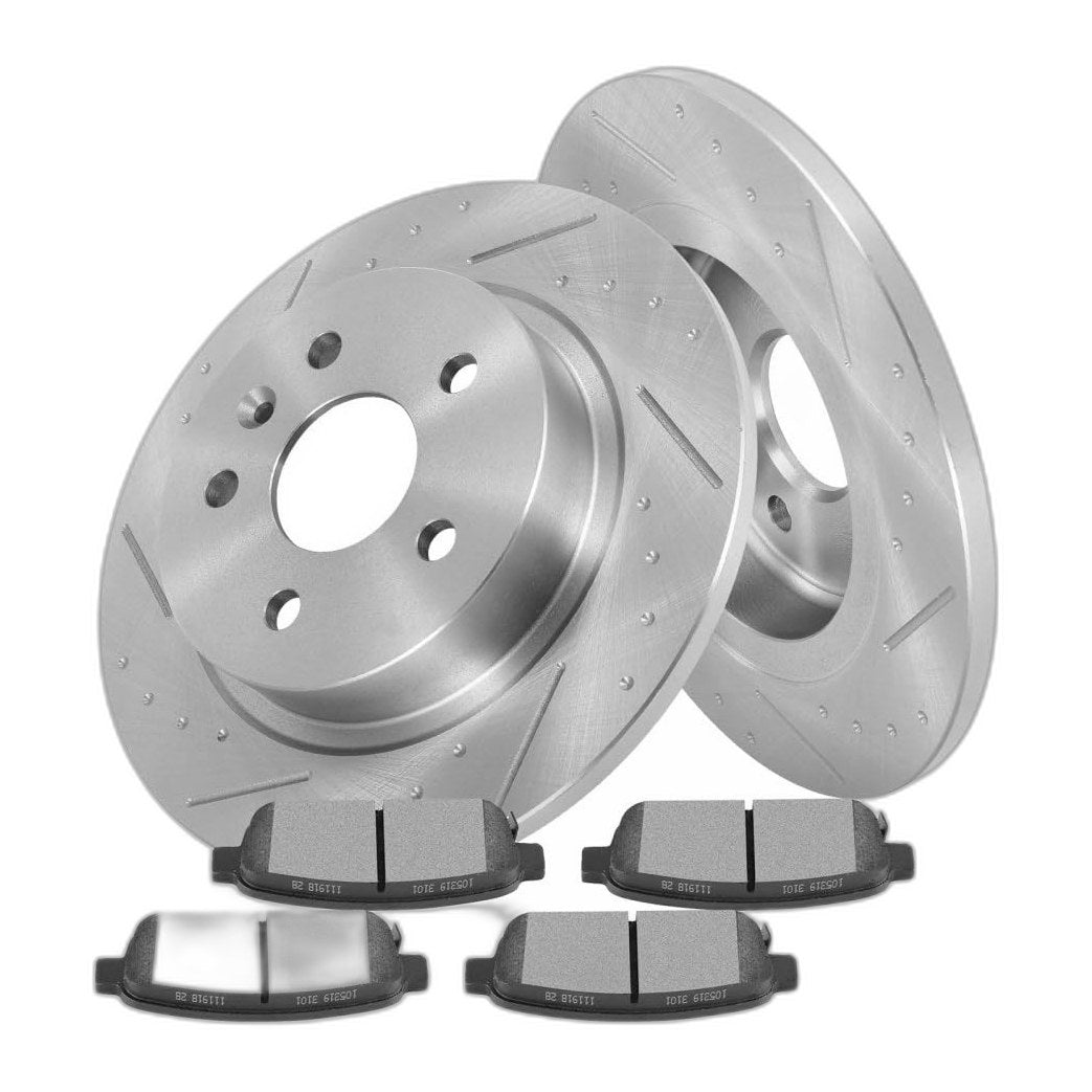Rear Disc Brake Kit - 10.55" Brake Rotors and Pads 55199;D1468