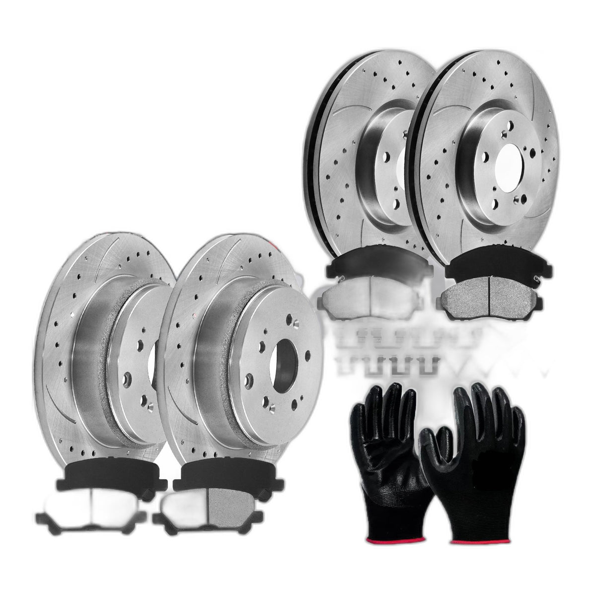 Front & Rear Brake Rotors + Ceramic Pads for Acura MDX ZDX Honda Pilot