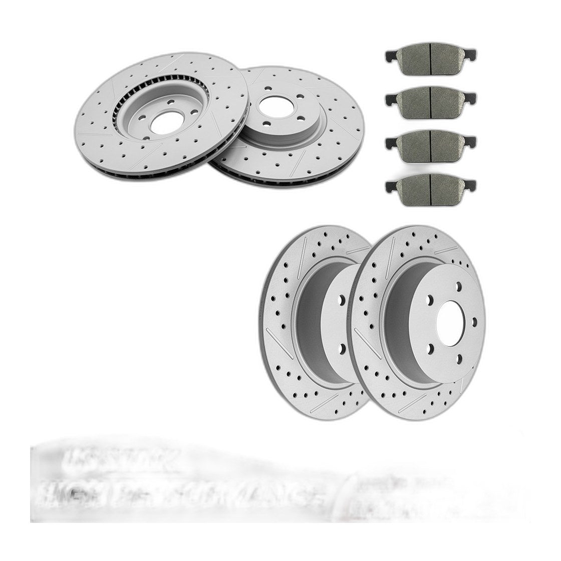 320mm Front & 280mm Rear Brake Rotors + Ceramic Pads for 2013 - 2016 Ford Escape