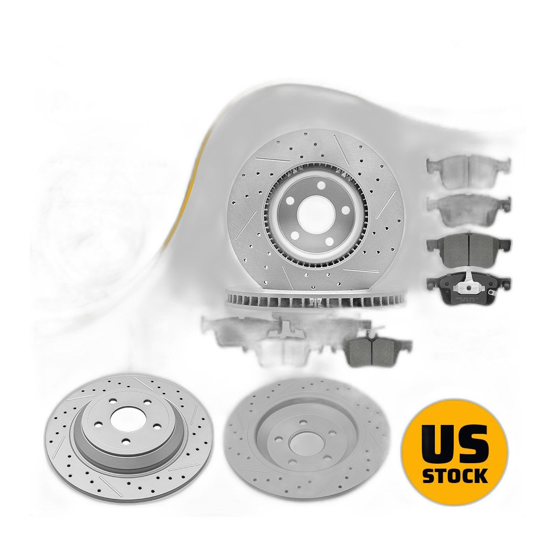 Front Rear Disc Rotors & Ceramic Brake Pads Kit for Escape Bronco Sport Corsair