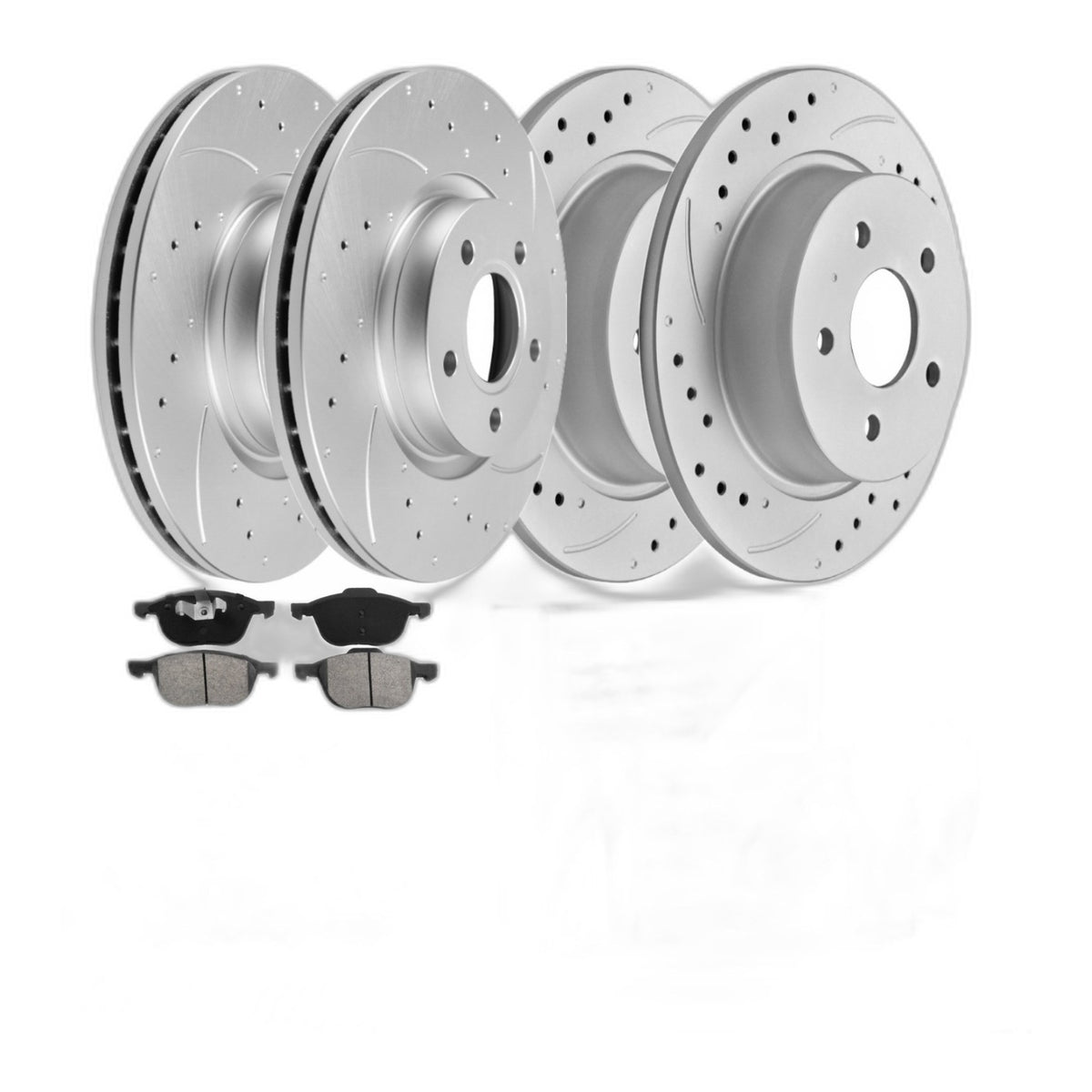 Front Rear Drilled Slotted Brake Rotors Pads Kit for Ford Escape 2013-2016 C-Max