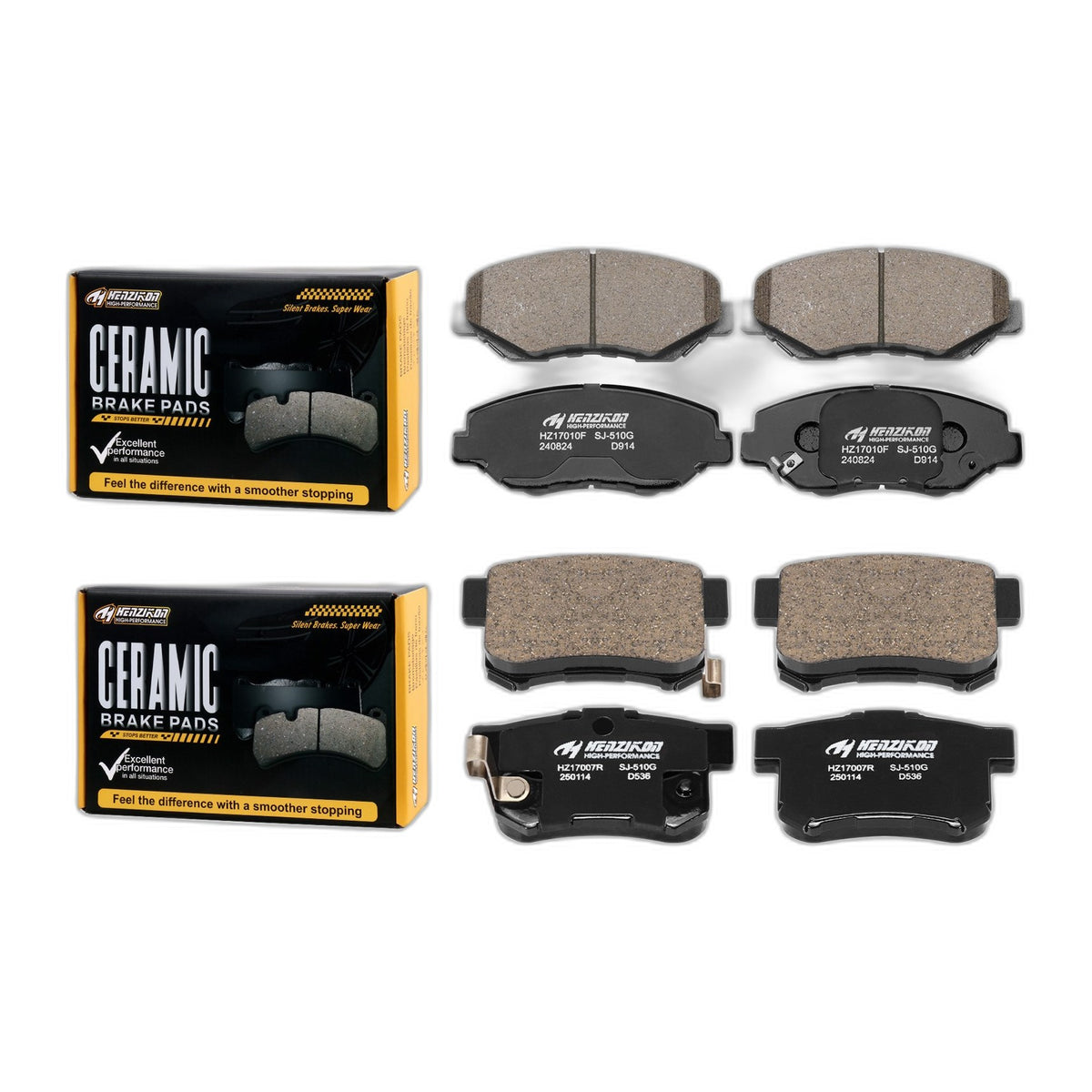 Front & Rear Ceramic Brake Pads fits 2002-2004 Honda CR-V - 2003-2011 Element US