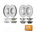 Front Rear Drilled Brake Rotors Ceramic Pads for Ford Edge Lincoln MKX 2016-2018