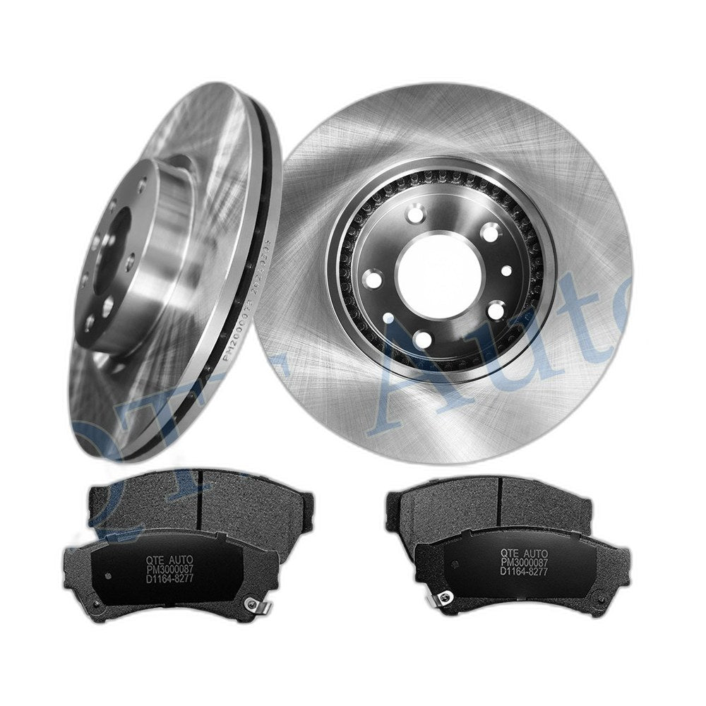 6P Front 299mm Brake Disc Rotors-Ceramic Brake Pad Kit For 2006-2012 Ford Fusion
