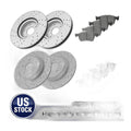 Front & Rear Drilled Disc Brake Rotors Ceramic Pads Kit for Escape Bronco Sport