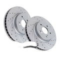 Front Slotted Brake Disc Rotors and Ceramic Pads Kits for Ford Fusion Mazda 6