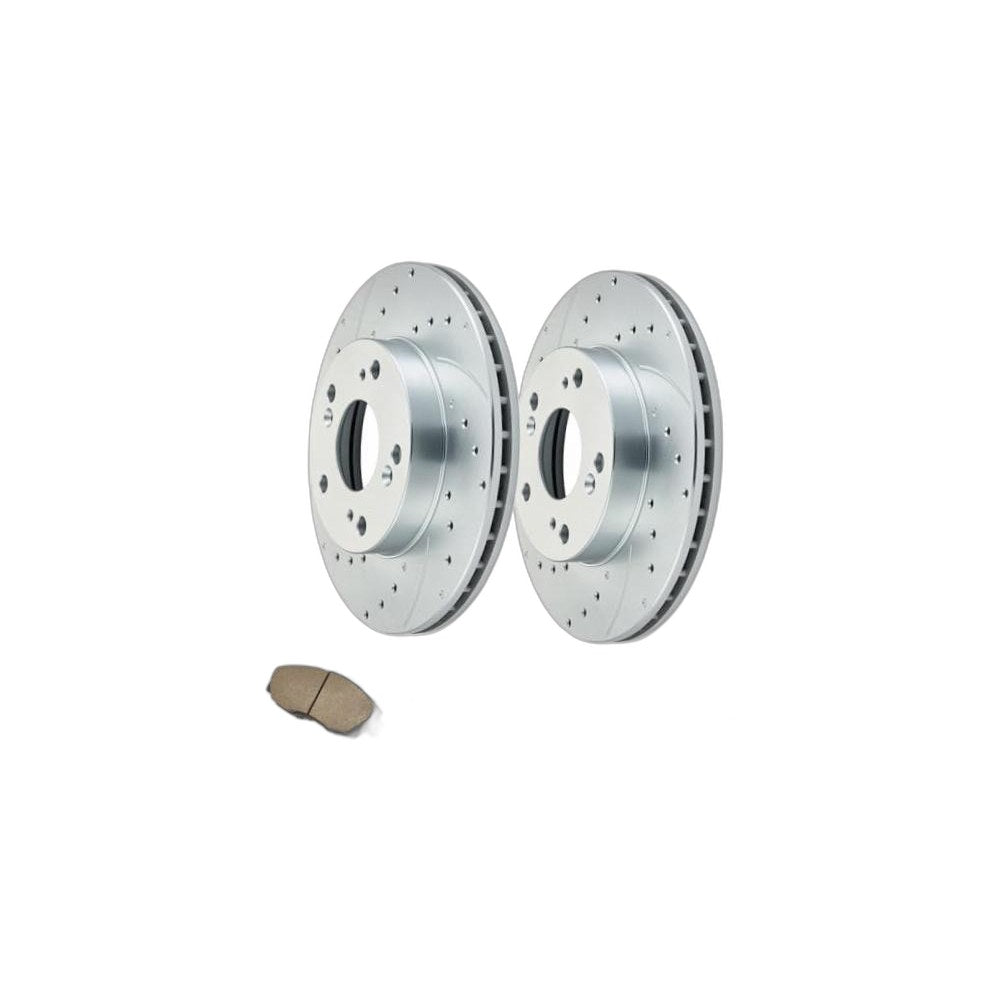 G3000 Front Brake Rotors and Ceramic Pads Kit for Honda 2006-2010 Honda Civic