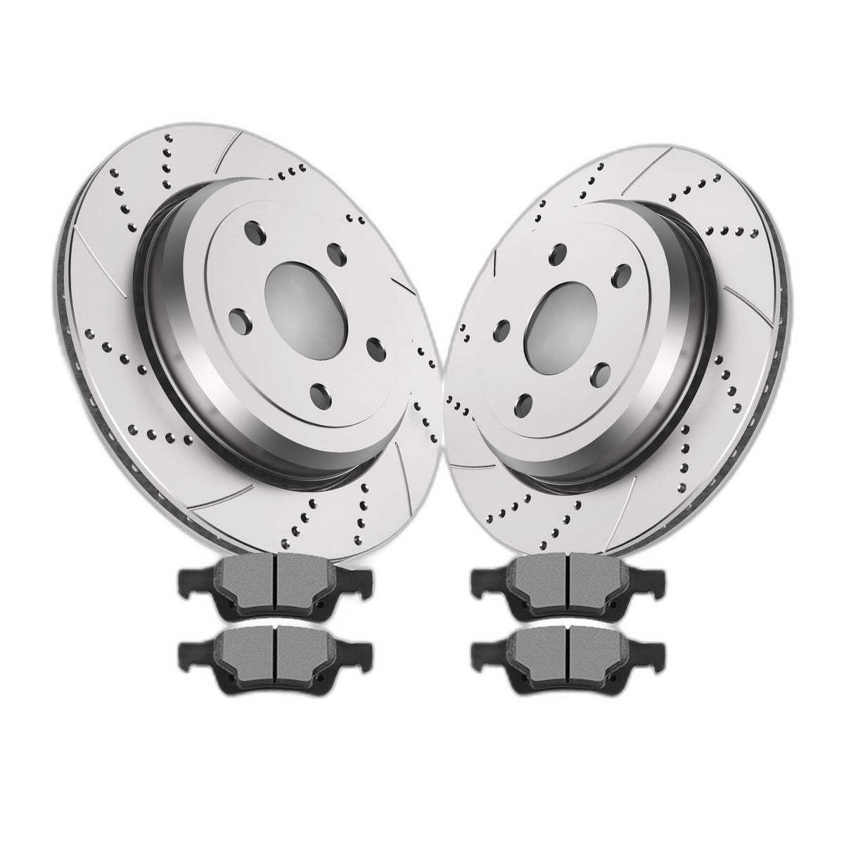 REAR Brake Rotors Pads Kit for Dodge Durango Jeep Grand Cherokee Drilled