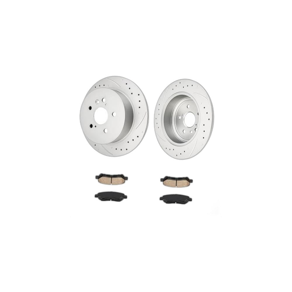 Drilled and Slotted Rear Brake Kit Rotors Ceramic Brake Pads DBK436 31507 D1325
